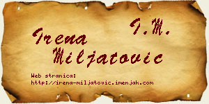 Irena Miljatović vizit kartica